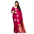 Snuggle Spot Women's Silk Printed Saree With Unstitched Blouse 5.5Mtr (Pink)