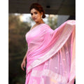 Snuggle Spot Women's Cotton  Printed Saree With Unstitched Blouse 5.5Mtr (Pink)