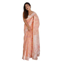 Snuggle Spot Women's Cotton  Printed Saree With Unstitched Blouse 5.5Mtr (Peach)