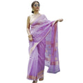 Snuggle Spot Women's Cotton  Printed Saree With Unstitched Blouse 5.5Mtr (Lavender)