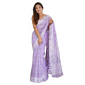 Snuggle Spot Women's Cotton  Printed Saree With Unstitched Blouse 5.5Mtr (Lavender)