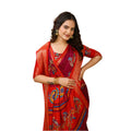 Snuggle Spot Women's Soft Dola Cotton Kalamkari Printed Saree With Unstitched Blouse 5.5Mtr (Maroon)