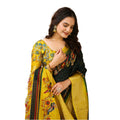 Snuggle Spot Women's Soft Dola Cotton Kalamkari Printed Saree With Unstitched Blouse 5.5Mtr (Green)