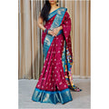 Snuggle Spot Women's Soft Dola Cotton Kalamkari Printed Saree With Unstitched Blouse 5.5Mtr (Wine)