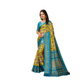 Snuggle Spot Women's Soft Dola Cotton Kalamkari Printed Saree With Unstitched Blouse 5.5Mtr (Yellow)