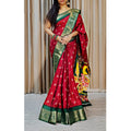 Snuggle Spot Women's Soft Dola Cotton Kalamkari Printed Saree With Unstitched Blouse 5.5Mtr (Red)