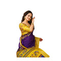 Snuggle Spot Women's Soft Dola Cotton Kalamkari Printed Saree With Unstitched Blouse 5.5Mtr (Purple)