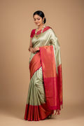 Snuggle Spot Women's Soft Lichi Silk Printed Saree With Unstitched Blouse 5.5Mtr (Light Green)