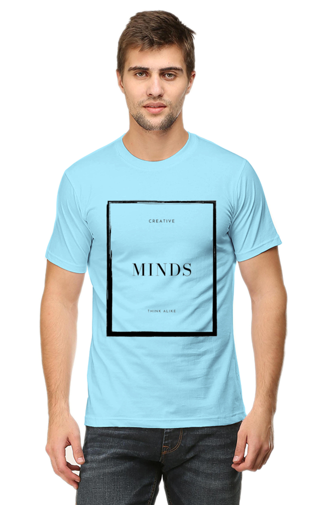 Creative Minds Think Alike Men's Lighter Shade Round Neck T-shirt