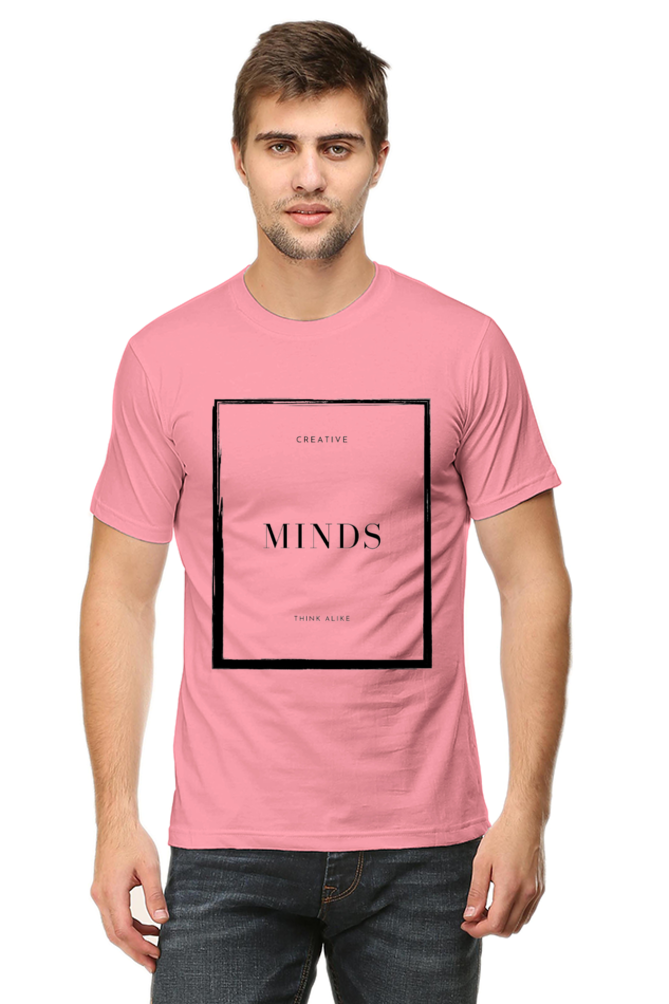 Creative Minds Think Alike Men's Lighter Shade Round Neck T-shirt