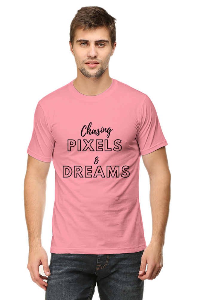 Chasing Pexels and Dream Mens Round Neck Darker Shade T-shirt