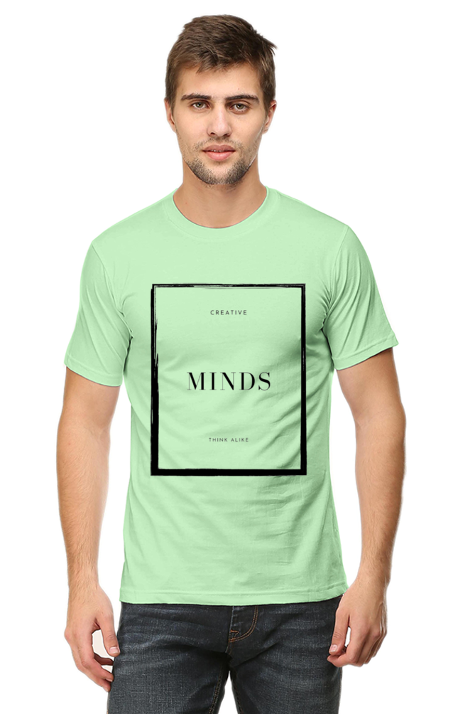 Creative Minds Think Alike Men's Lighter Shade Round Neck T-shirt