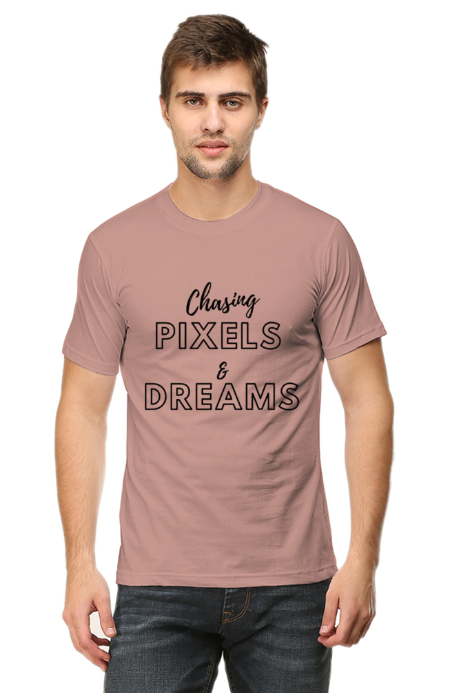 Chasing Pexels and Dream Mens Round Neck Darker Shade T-shirt