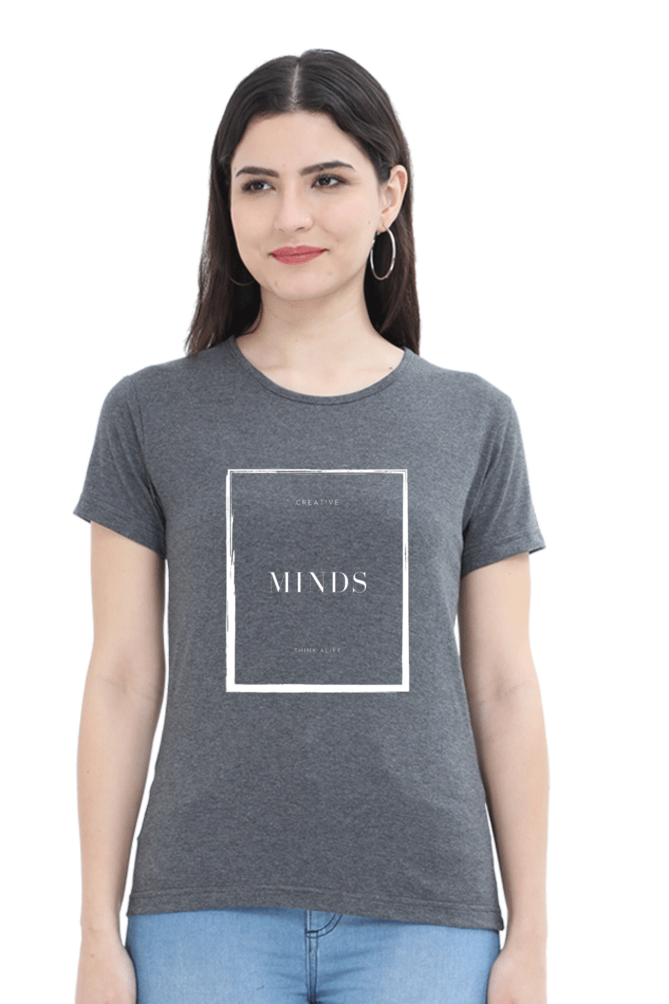 Creative Minds Think Alike Lighter Shade Womens Round Neck T-shirt