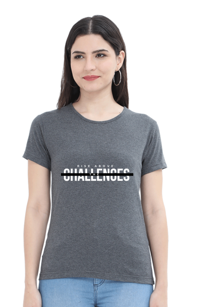 Rise Above Challenges Dark Shade Eco-Conscious Women's Tee