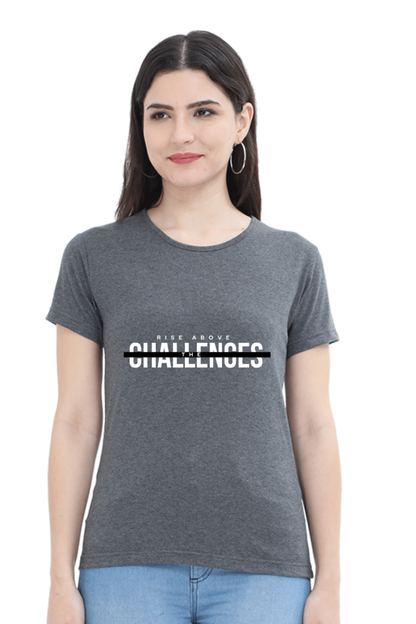 Rise Above Challenges Dark Shade Eco-Conscious Women's Tee