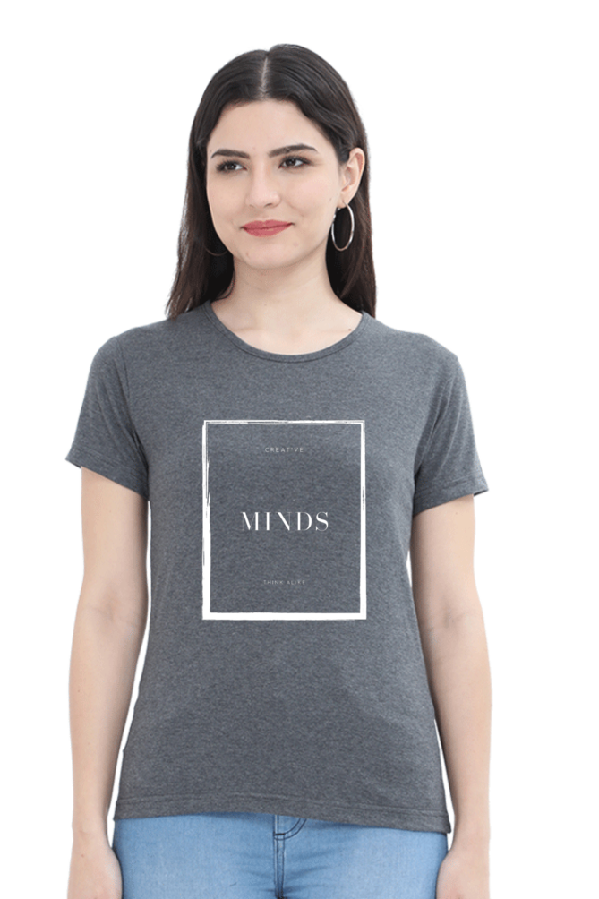 Creative Minds Think Alike Lighter Shade Womens Round Neck T-shirt