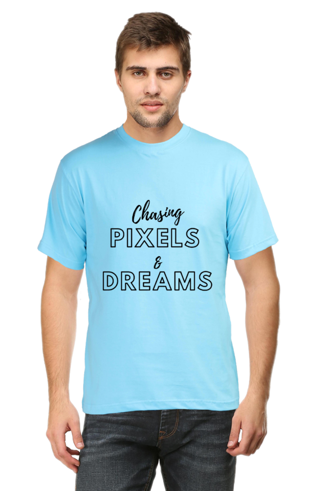 Chasing Pexels and Dream Mens Round Neck Darker Shade T-shirt