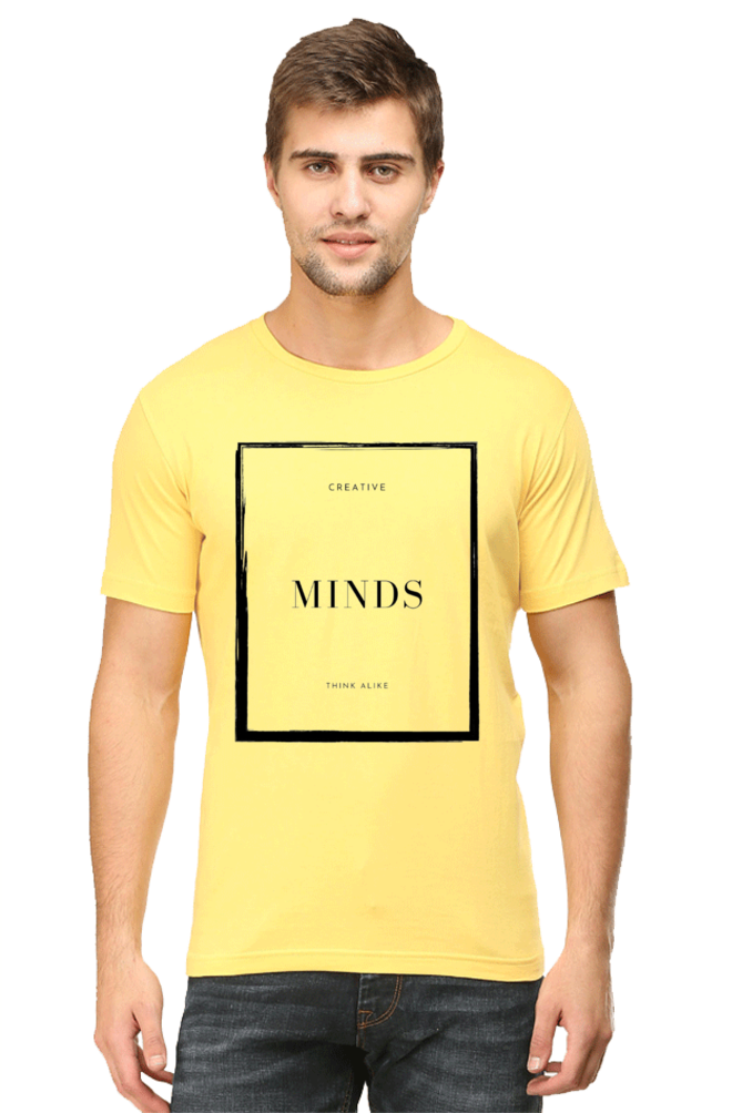 Creative Minds Think Alike Men's Lighter Shade Round Neck T-shirt