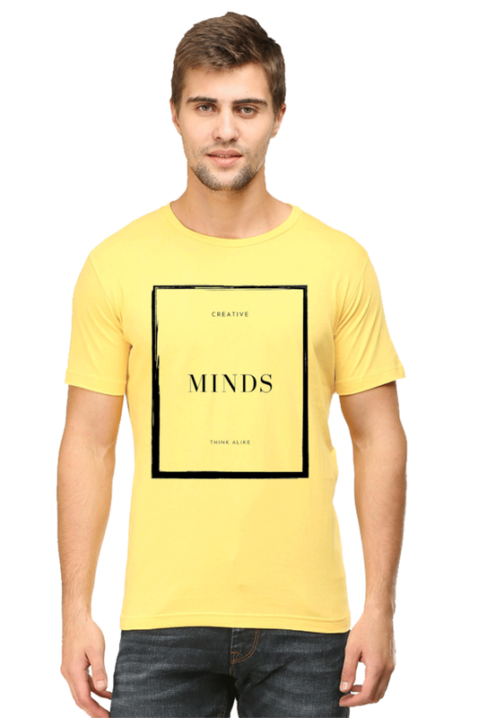 Creative Minds Think Alike Men's Lighter Shade Round Neck T-shirt