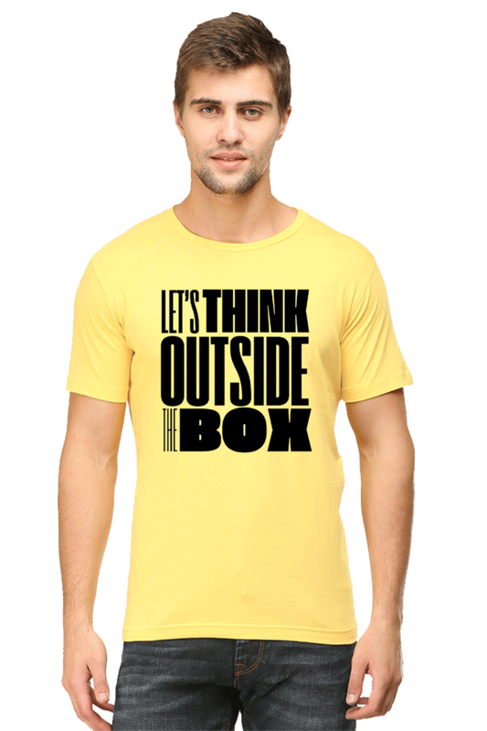 Think Outside The Box Men's Round Neck Lighter Shade T-shirt