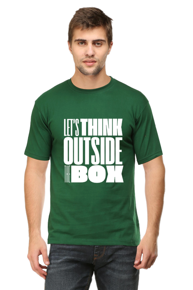 Lets Think Outside the Box Mens Round Neck Darker Shade T-shirt