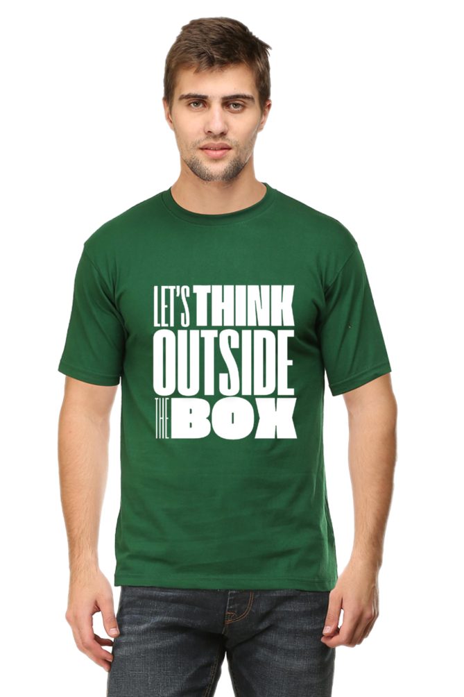 Lets Think Outside the Box Mens Round Neck Darker Shade T-shirt