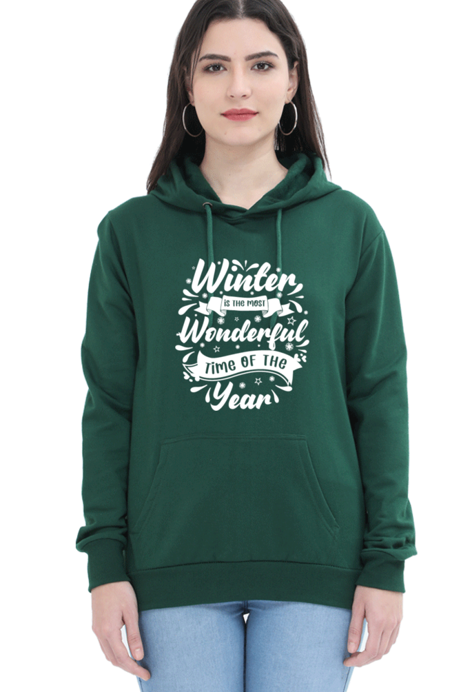 Winter is the most wonderful Darker Shade Hoodie Sweatshirt for Women