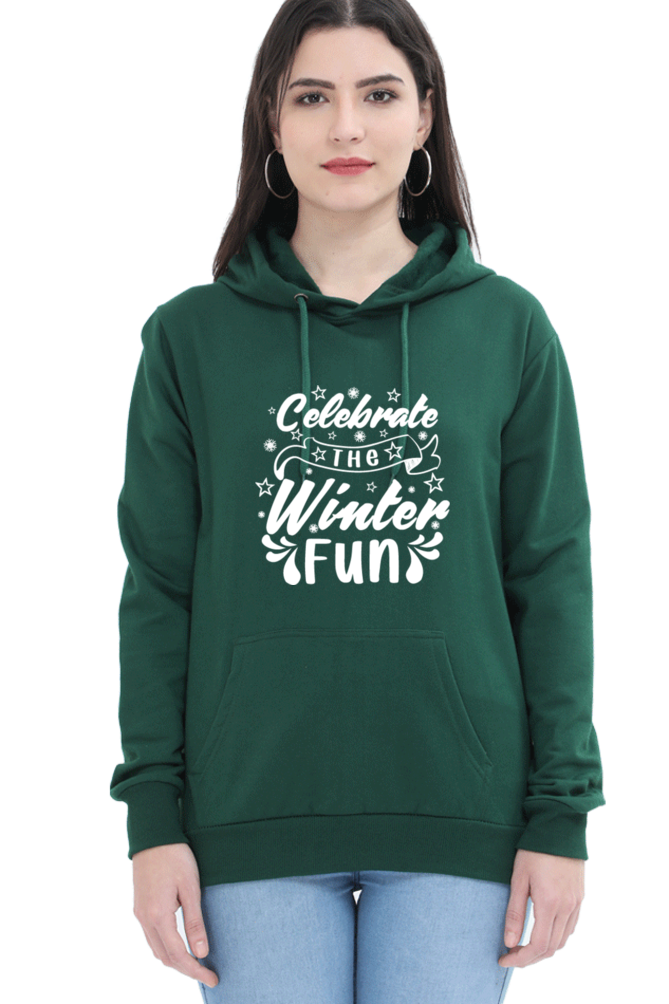 Celebrate the Winter Fun Darker Shade Hoodie Sweatshirt for Women
