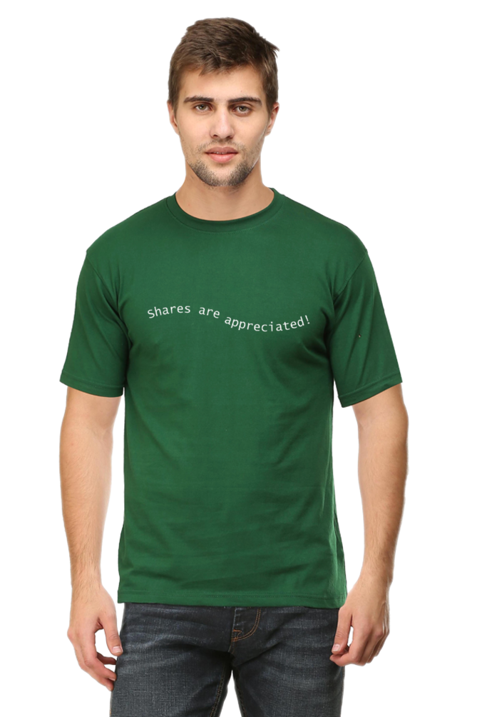 Shares Are Appreciated Lighter Shade Mens Round Neck T-shirt