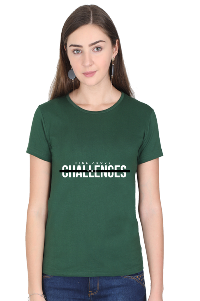 Rise Above Challenges Dark Shade Eco-Conscious Women's Tee