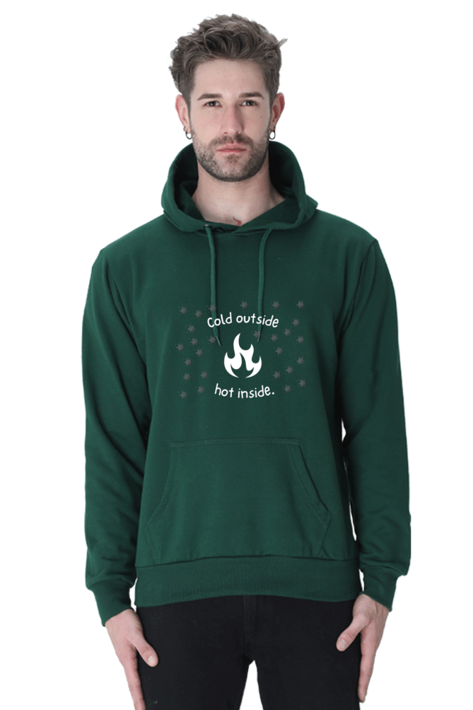 Cold Outside hot inside Hoodie Sweatshirt for Men