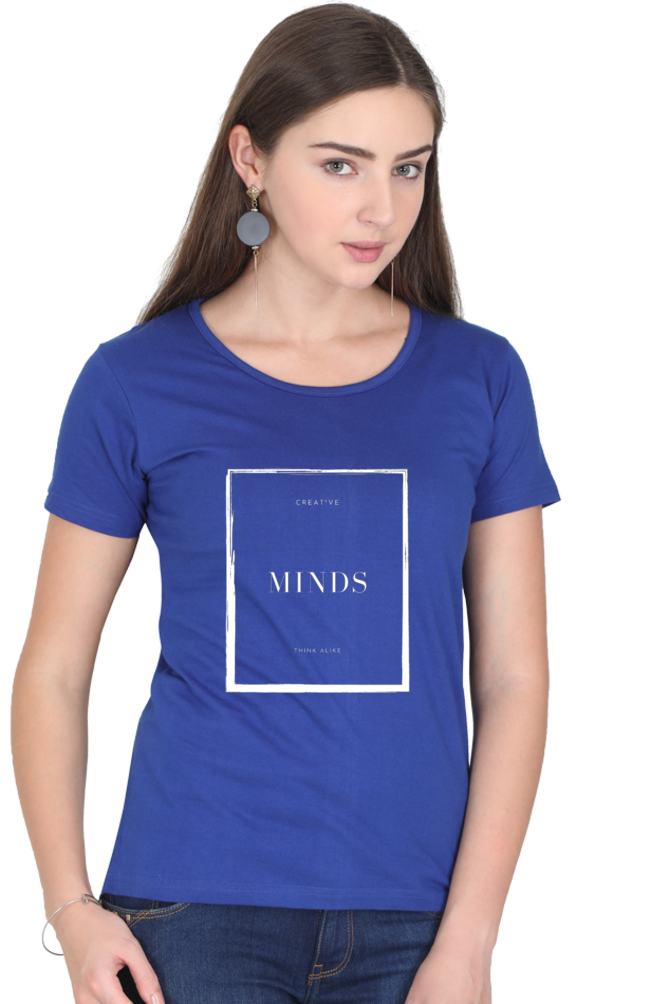 Creative Minds Think Alike Lighter Shade Womens Round Neck T-shirt