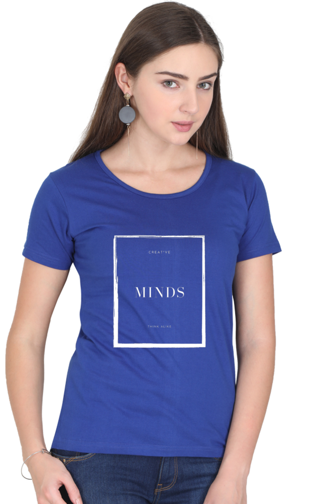 Creative Minds Think Alike Lighter Shade Womens Round Neck T-shirt