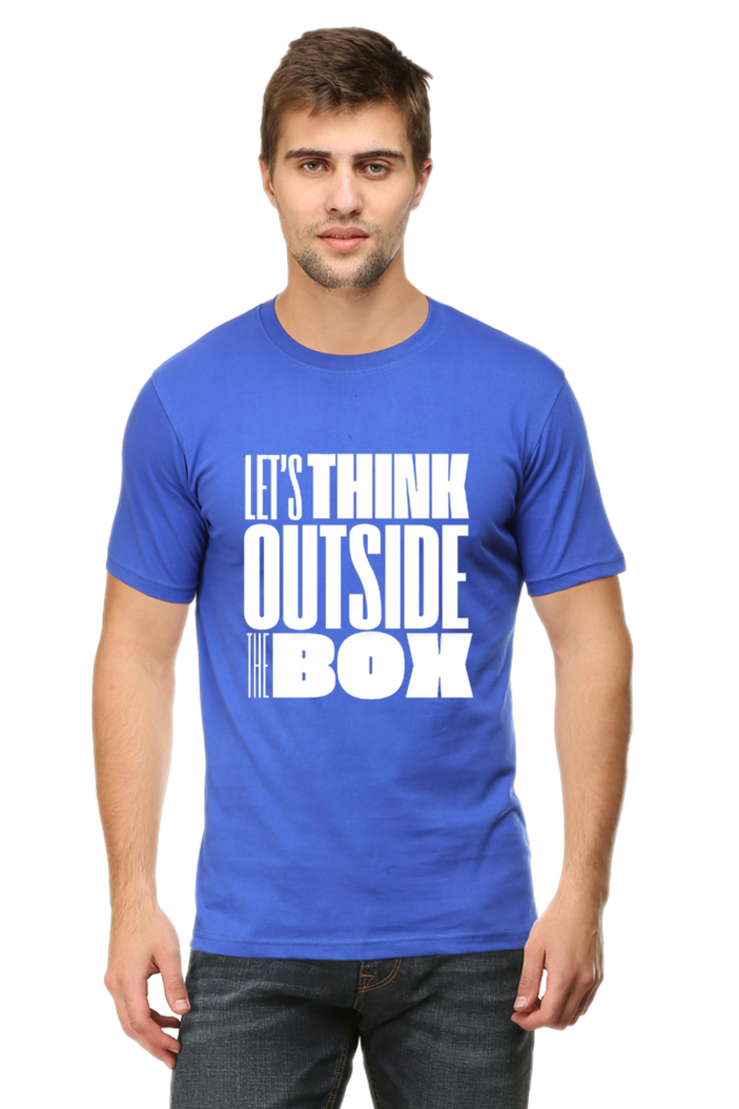 Lets Think Outside the Box Mens Round Neck Darker Shade T-shirt