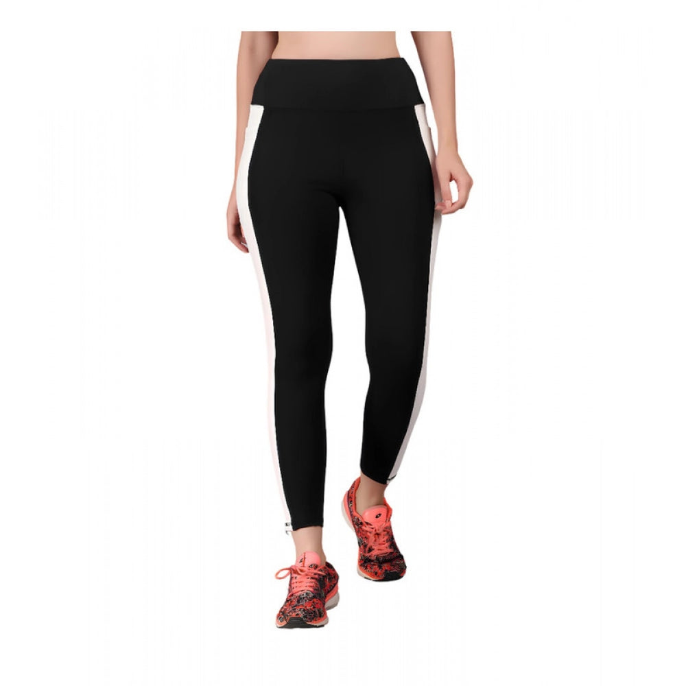 Snuggle Spot Women's Polyester Solid Ankle length High Waisted Tights (Black)