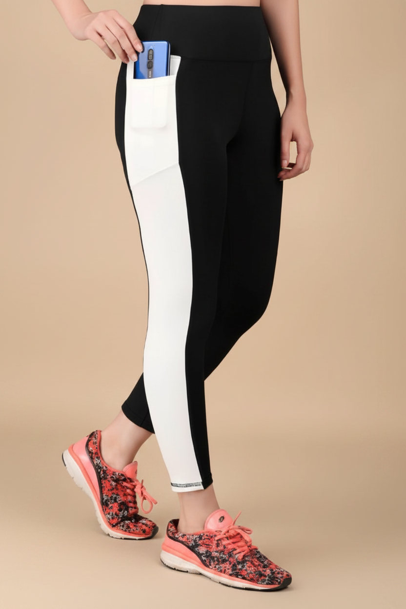 Snuggle Spot Women's Polyester Solid Ankle length High Waisted Tights (Black)