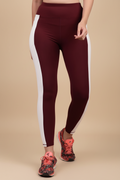 Snuggle Spot Women's Polyester Solid Ankle length High Waisted Tights (Maroon)