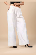 Snuggle Spot Women's Casual Rayon Solid Ankle Length Palazzo (White, Free Size)