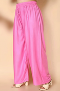 Snuggle Spot Women's Casual Rayon Solid Ankle Length Palazzo (Pink, Free Size)
