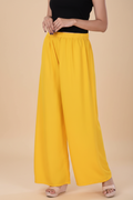 Snuggle Spot Women's Casual Rayon Solid Ankle Length Palazzo (Yellow , Free Size)
