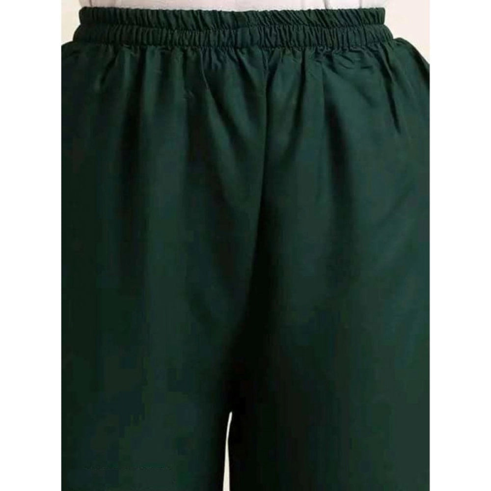 Snuggle Spot Women's Casual Rayon Solid Ankle Length Palazzo (Green, Free Size)