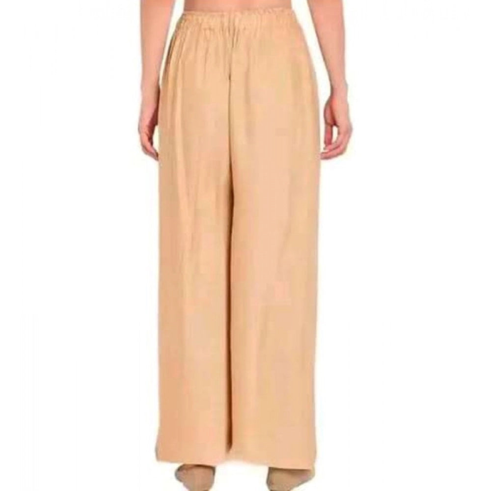 Snuggle Spot Women's Casual Rayon Solid Ankle Length Palazzo (Golden , Free Size)