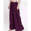 Snuggle Spot Women's Casual Rayon Solid Ankle Length Palazzo (Purple, Free Size)
