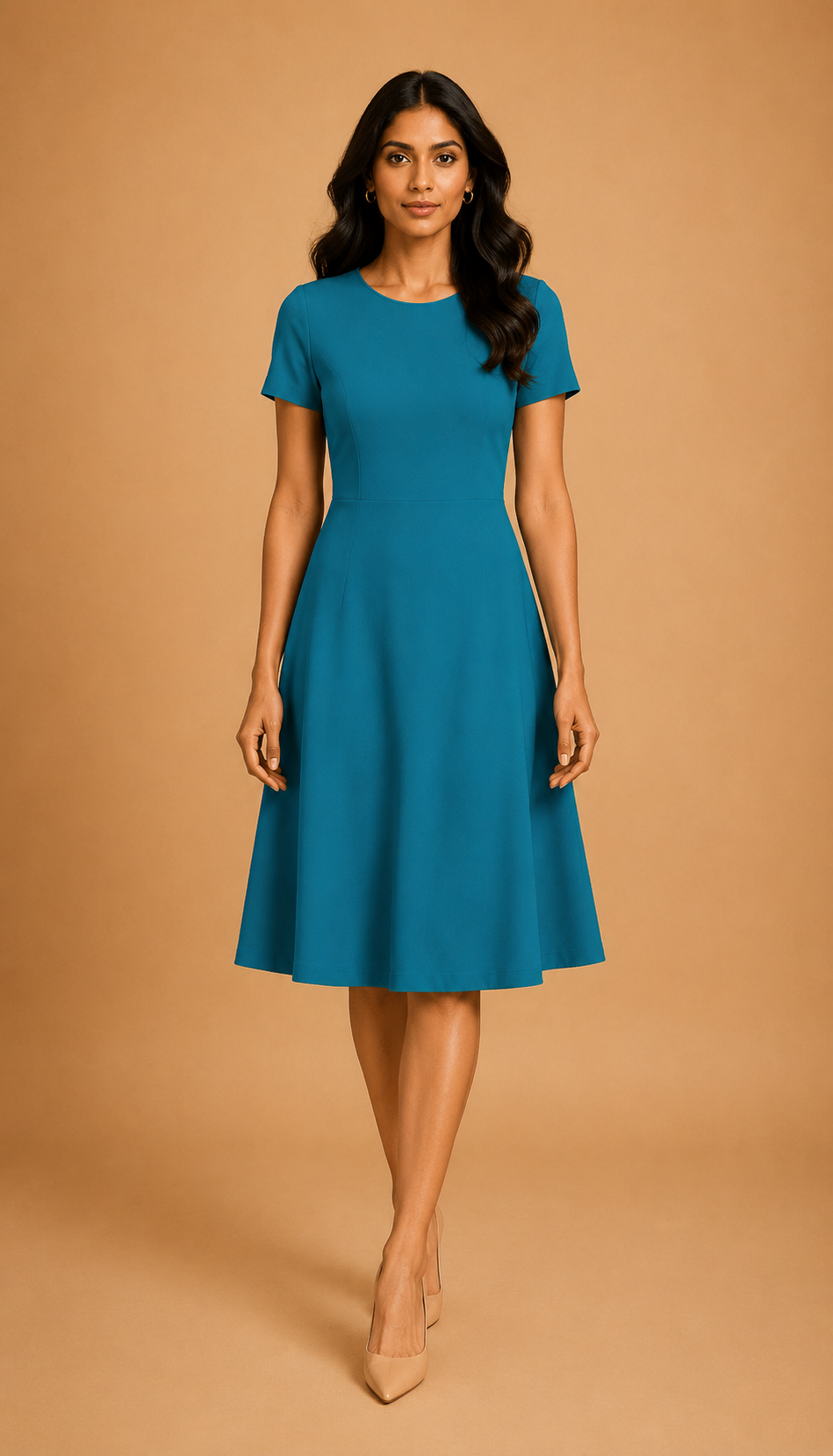 Blue Sapphire Casual One Piece Dress Knee Length for Women