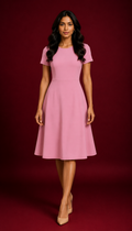 Mauvelous Color Casual One Piece Dress Knee Length for Women