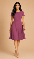 Quinacridone Magenta Color A line Dresses