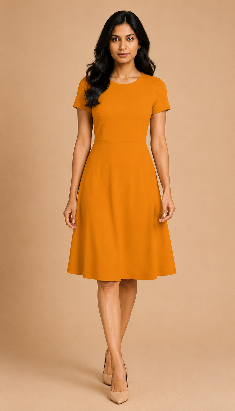 Tennessee Orange Color A Line Dress for Women