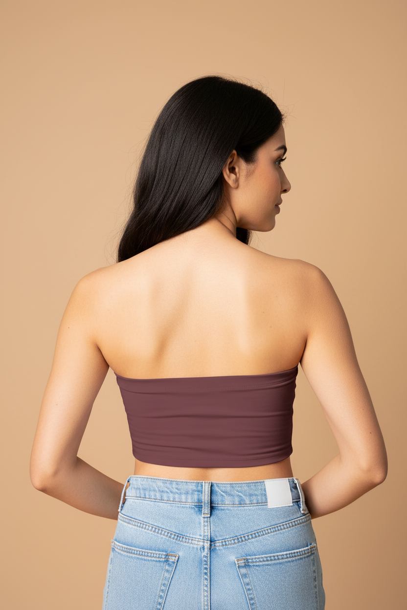 Snuggle Spot Wine Berry Women’s Tube Top | Bandeau Top – Stylish, Stretchable & All Season Ready