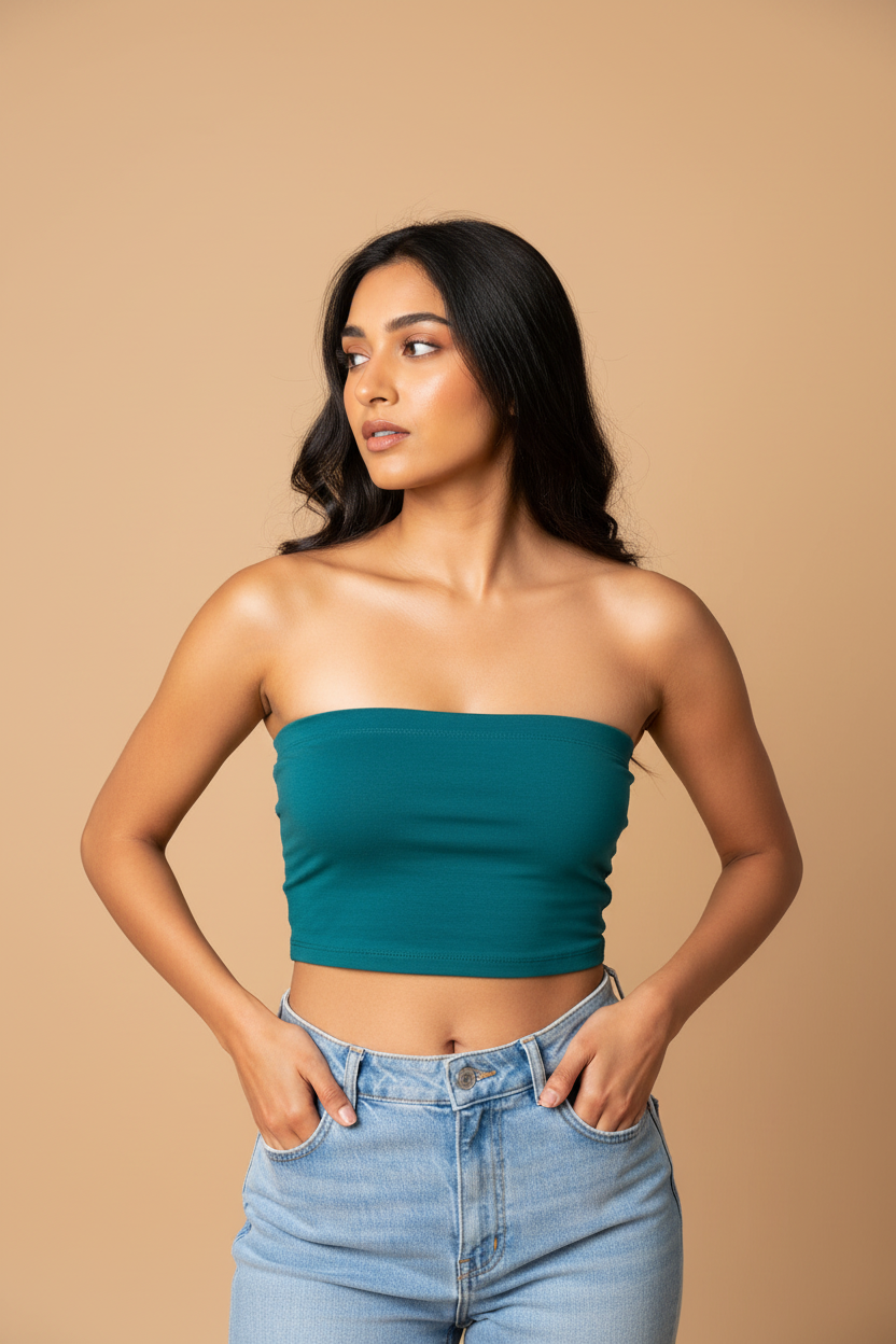 Snuggle Spot Blue Sapphire Women’s Tube Top | Bandeau Top – Stylish, Stretchable & All Season Ready